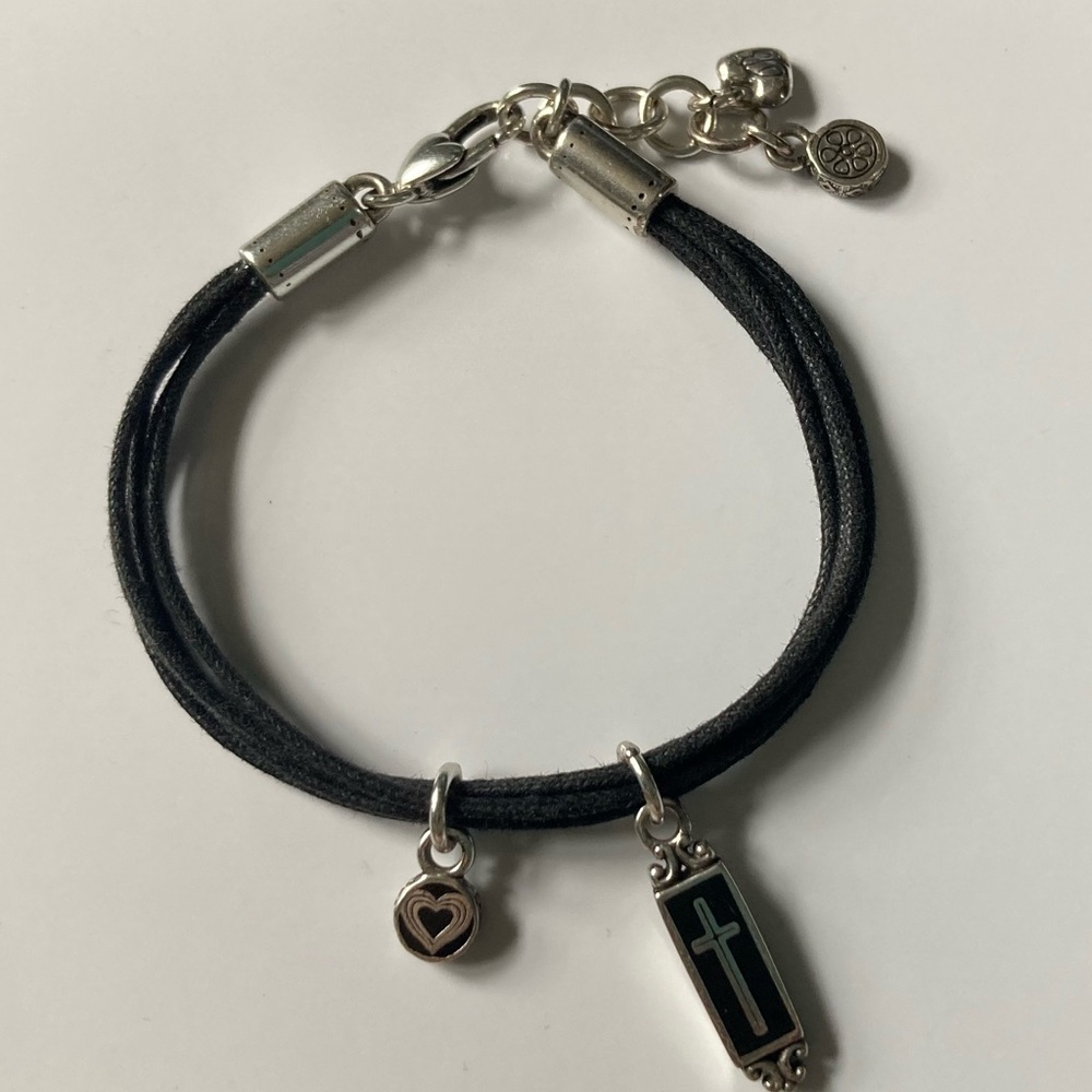 BRIGHTON Black & Silver Tone Charm Bracelet - Picture 1 of 8